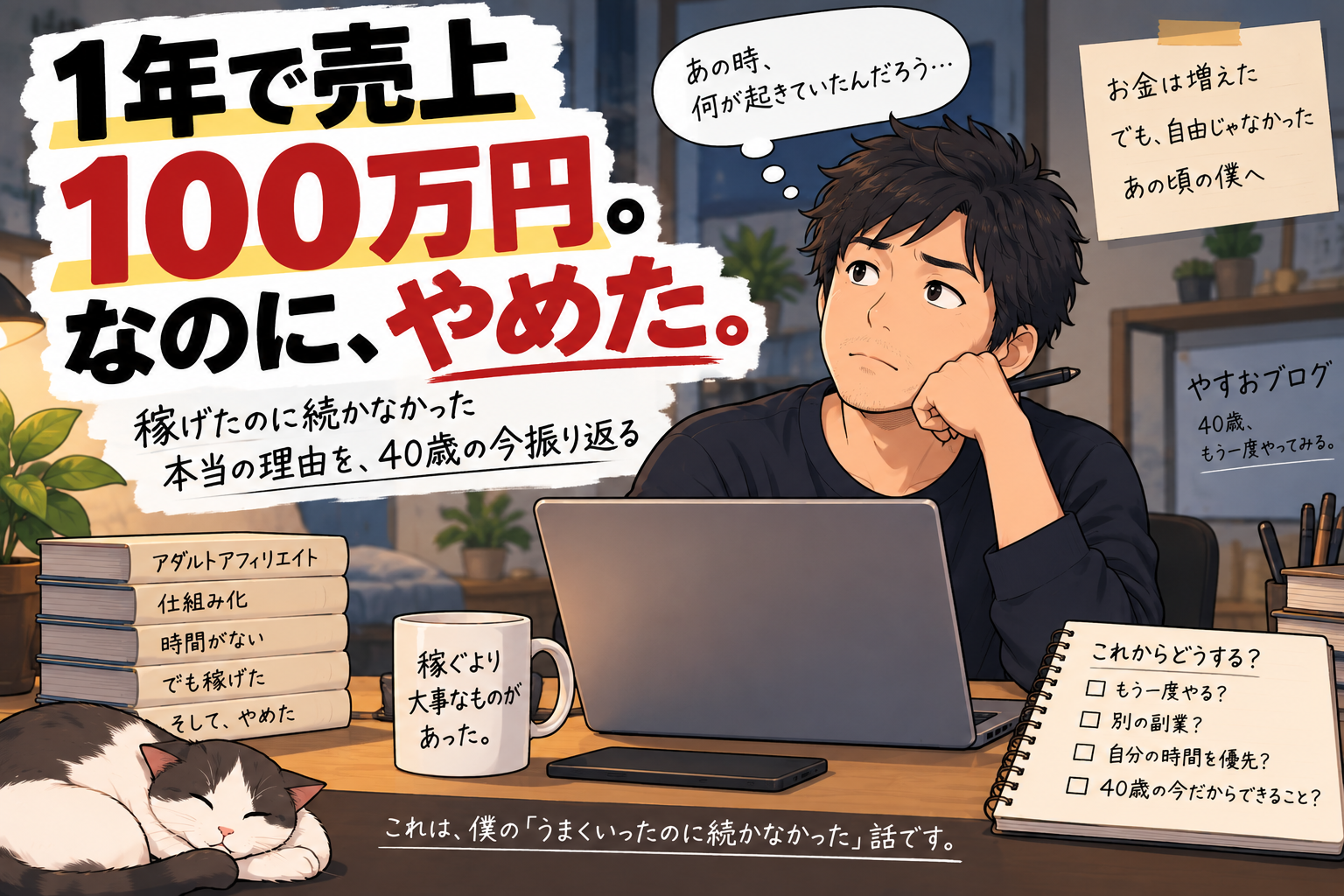 1年で売上100万円。なのに、やめた。
