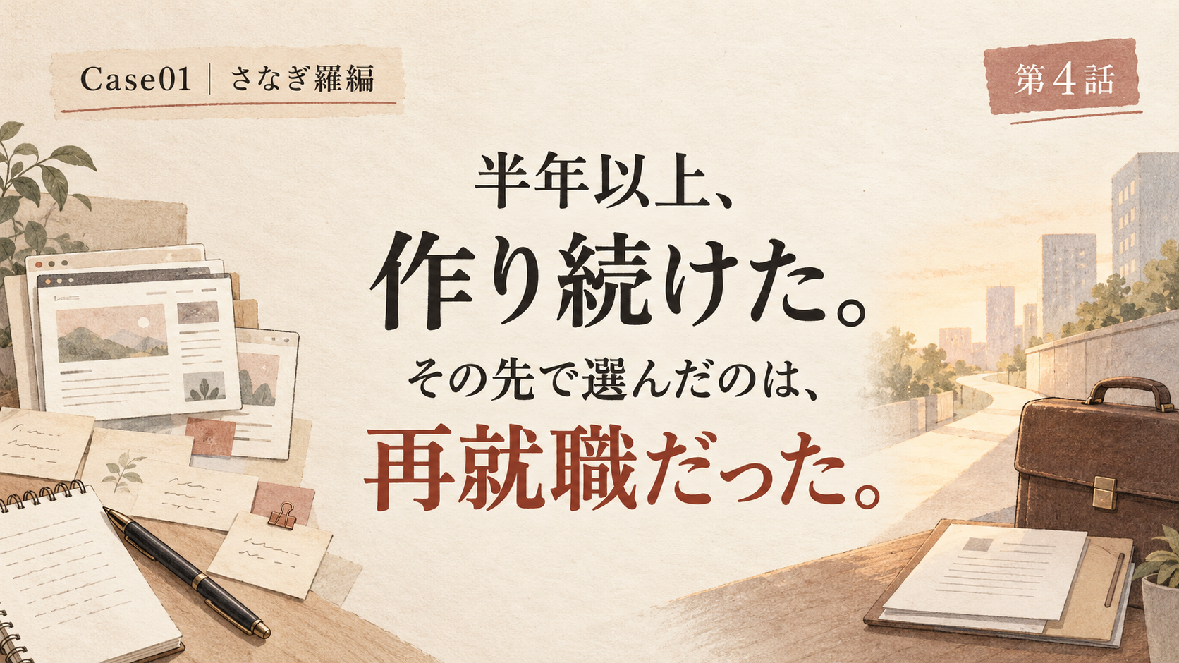 【Case01｜さなぎ羅編・第4話】半年以上、作り続けた。その先で選んだのは、再就職だった。